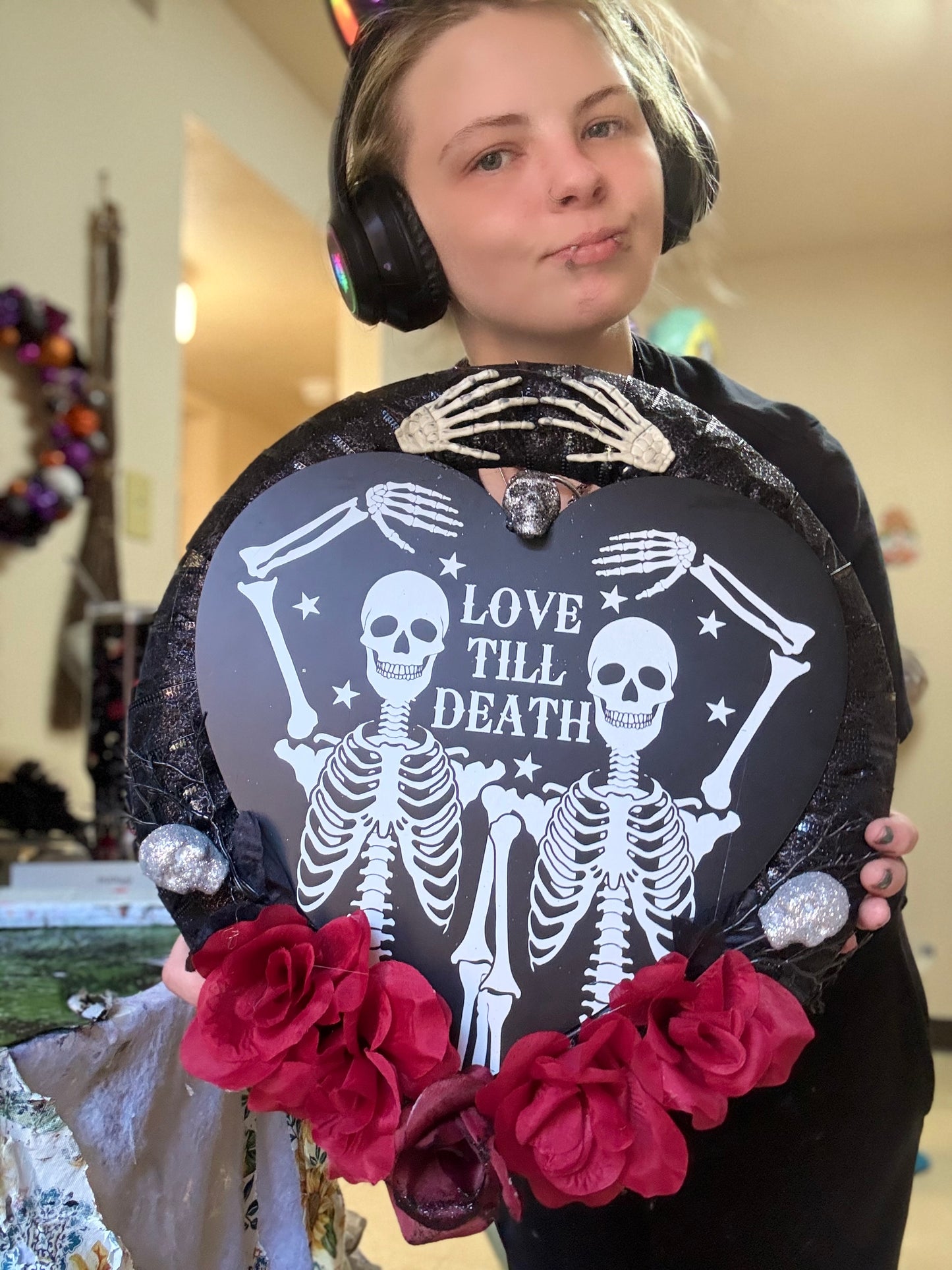 Medium size wreath Skelton style 💀